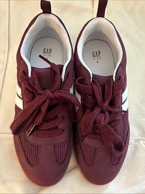 GAP Kids Burgundy Sneakers with White Accents